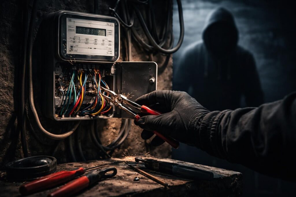 découvrez les techniques de vol d'énergie les plus courantes utilisées par les fraudeurs et apprenez comment les identifier pour protéger votre consommation électrique.